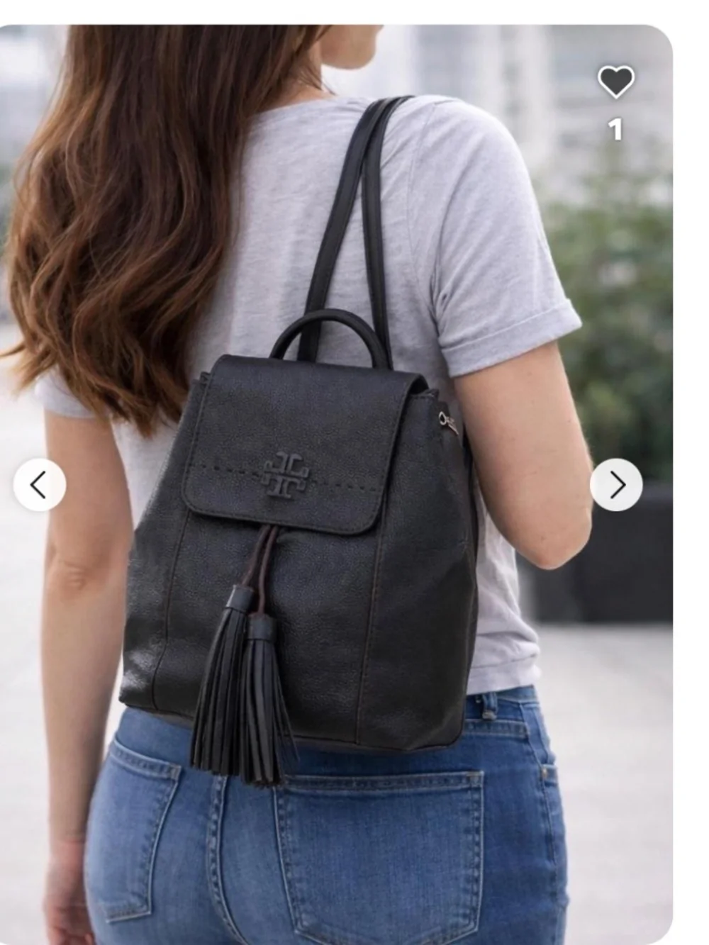NWOT Tory Burch Thea Black Leather Backpack with Tassel
